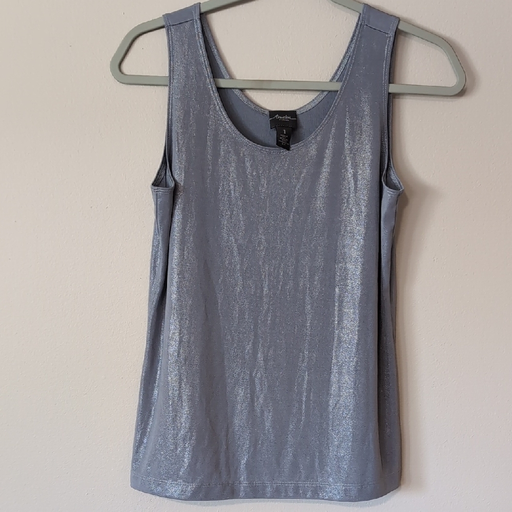 Chico's Travelers Tank Grey/Silver Size 1